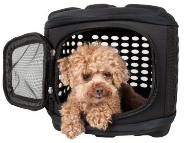 Circular Shelled Perforate Lightweight Collapsible Military Grade Transporter Pet Carrier (SKU: B33BKMD)